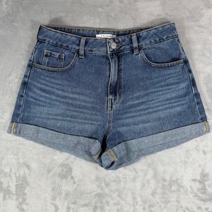 PacSun‎ Mom Denim Shorts Womens 28 Blue High Waist Cuffed Pockets Casual